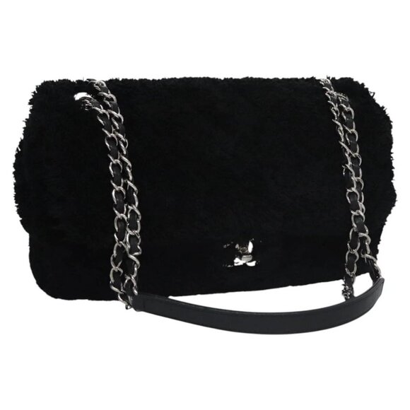 CHANEL Matelasse Chain Shoulder Bag Mixed fiber Black AS0603 CC Auth am7731AV - Picture 1 of 16